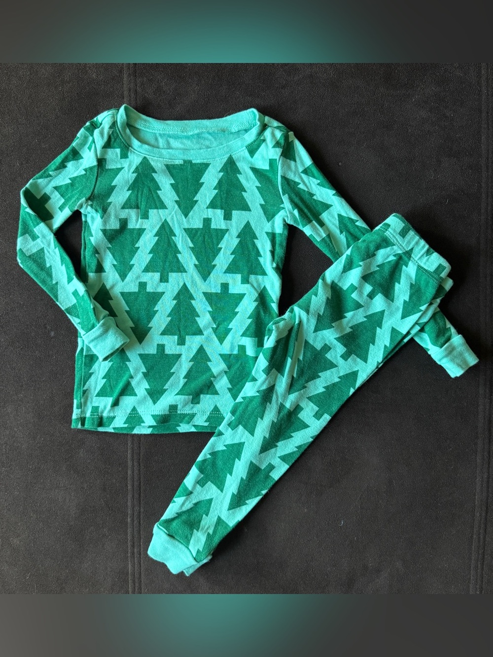 Holiday Lane Teal Christmas Tree Pajama Set